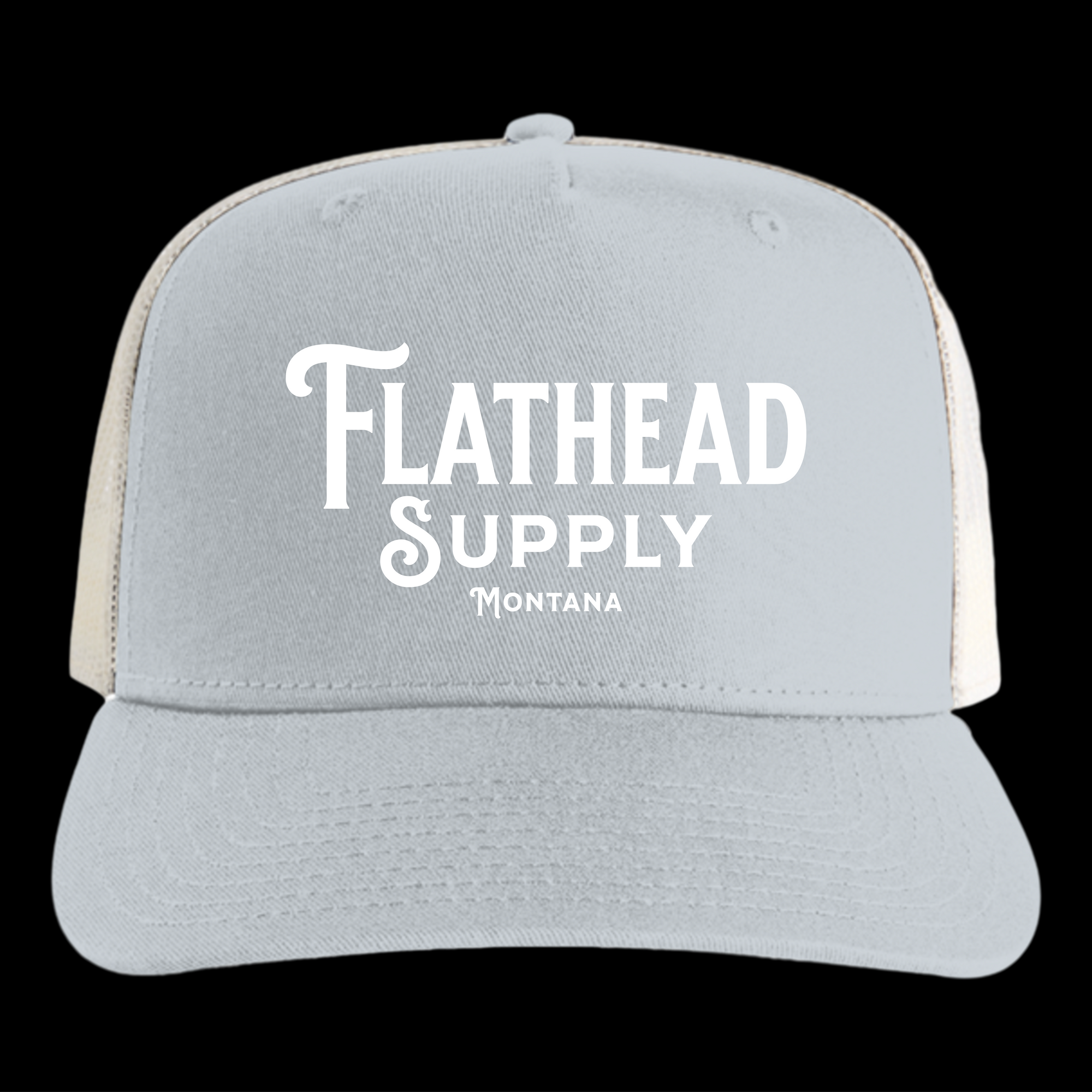 Light Blue and White Trucker Hat Flathead Supply